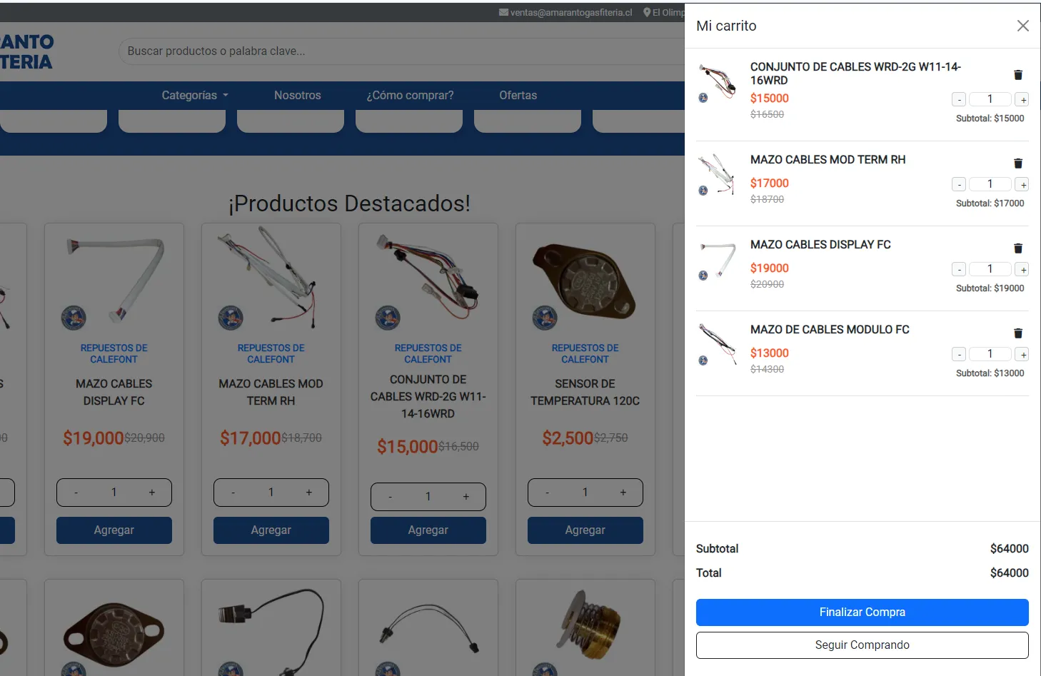 Agrega productos al carrito